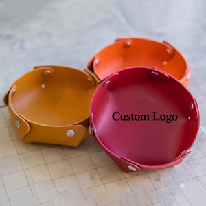 Plateau de rangement de bureau en cuir PU minimaliste avec logo personnalisé, organisateur multifonctionnel pour clés, bijoux, cosmétiques - Product Image 2