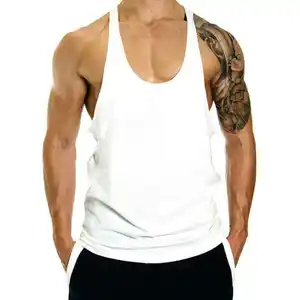 Summer Running Training T-shirt sans manches LOGO personnalisé Loose Breathable I-word Sports Vest Men's Fitness Tank Tops