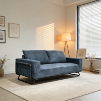 Weich Texturierter Chenille-Polsterstoff Schnell Ausklappbares Dreisitzer-Sofa Modernes Tiny House Mieterfreundlich