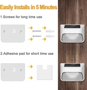IP65 impermeabile luce esterna a <span class=keywords><strong>LED</strong></span> <span class=keywords><strong>per</strong></span> recinzione parete e scala pannello solare e alimentato a batteria <span class=keywords><strong>per</strong></span> la decorazione del giardino del Patio del cortile - Product Image 6