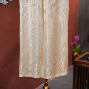 <span class=keywords><strong>Pantalon</strong></span> large en satin jacquard de soie haut de gamme pour <span class=keywords><strong>femme</strong></span>, motif Dragon et Phénix, taille élastique, couleur abricot - Product Image 2