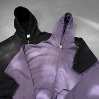 Sudadera con Capucha Raglán de Felpa 100% Algodón, 430G, Lisa, Talla Grande, con Doble Cremallera y Bolsillo Canguro, Unisex, Nueva Colección Otoño Invierno, Venta al Por Mayor