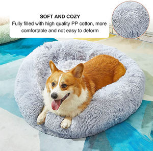 Kleine mittelgroße warme Kunst pelz Donut Couch Zubehör Haustier Hunde bett Sofa Hersteller Produkt mit Karton verpackung - Product Image 4