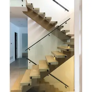 조립식 현대 럭셔리 실내 금속 미리 만들어진 계단 오픈 트레드 오픈 라이저 계단
