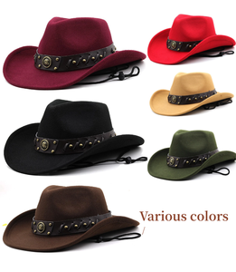 หมวกเฟโดราคาวบอยคาวเกิร์ลแฟชั่นคลาสสิกดีไซน์หรูหราสไตล์ตะวันตกสำหรับฤดูหนาว ทำจากผ้าสักหลาด สำหรับผู้ชายและผู้หญิง พร้อมโลโก้แบบกำหนดเอง - Product Image 3
