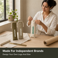 Sac à cordon personnalisé en coton écologique à chevrons, pochette en coton biologique pour bijoux, emballage cadeau avec logo pour marque de luxe, pour stylos et accessoires.