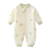 Combinaison et barboteuse unisexe en pur coton pour nouveau-né, style moine, avec étiquette, modèle réel, pour printemps/automne, 0-3 mois, tenue de ramper pour bébé
