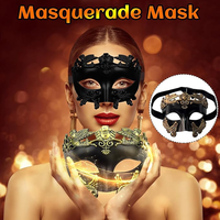 Masque de mascarade vénitien romain d'Europe ancienne, cache-yeux, thème festif, masques de fête en plastique et métal pour hommes, Halloween, Noël, anniversaire