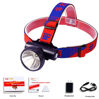 Lampes frontales LED industrielles portables super lumineuses 3W 2600mAh IP68 étanches, faisceau réglable pour casque de chantier, camping, chasse