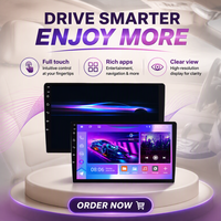 DeYongwang Lecteur MP5 de voiture Android avec navigation GPS, écran OLED panoramique 360° de 10 pouces, 720p, avec caméra de recul, tout-en-un