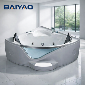Acrylique 2 Personne Jakuzzi Coin Baignoire Intérieure Double Avec LED Lumières Cascade Jets pour Whirlpool <span class=keywords><strong>Jaccuzi</strong></span> <span class=keywords><strong>Spa</strong></span> - Product Image 4