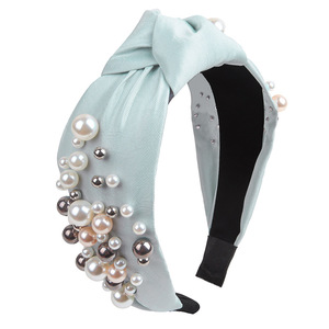 Hua Liyu – bandeau en perles rose avec perles et nœuds, coiffe pour femmes, accessoire de mode - Product Image 3