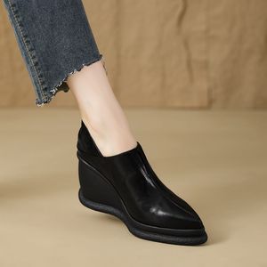 ขายตรงจากโรงงาน รองเท้าส้นเตารีดหนังแกะแท้ งานแฮนด์เมด คลาสสิก ทันสมัย ปลายแหลม แบบชิ้นเดียว สำหรับผู้หญิง - Product Image 6