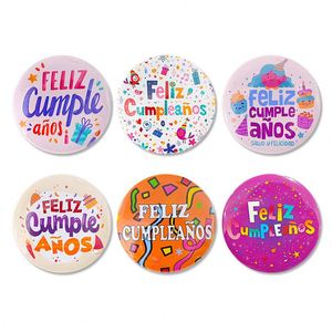Botones Decorativos de Feliz Cumpleaños en Español, Pin para Solapa, Decoración de Fiesta para Niños, Hombres o Mujeres Adultos - Product Image 3