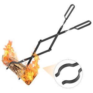 New Folding Iron <strong>Fire</strong> Hook Tongs &amp; Log Grabber for Outdoor Campfire Fireplace Heavy Duty - Product Image 2