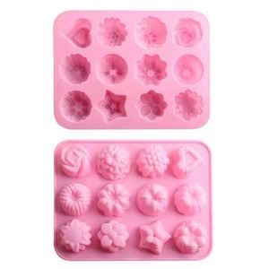 Molde de Silicona para Hornear Pasteles con Forma de Flor, Pentagrama y Corazón, 12 Cavidades, Venta al Por Mayor Personalizada - Product Image 4