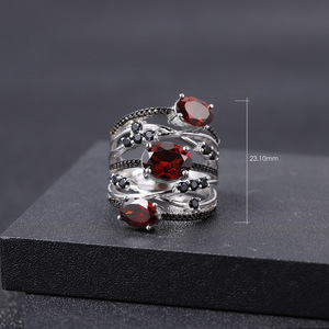 Stock Series 925 Silver Inlaid <b>Crystal</b> Rhinestone Vintage Gemstone <b>Ring</b> High Elegance Women's Wedding Hong Kong Sample Making - Product Image 3