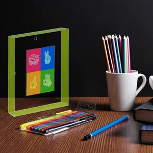 Đầy Màu sắc neon nổi hình ảnh khung cho <span class=keywords><strong>Pop</strong></span> huỳnh quang màu xanh lá cây khung ảnh tường treo <span class=keywords><strong>acrylic</strong></span> cho plexiglass khung Áp phích cho - Product Image 1