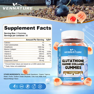 Private Label Glutathion Hautaufhellende Marine-Kollagen-Ergänzung Glutathion-Gummis zur Unterstützung der Gesundheit von Haar und Nägeln - Product Image 2