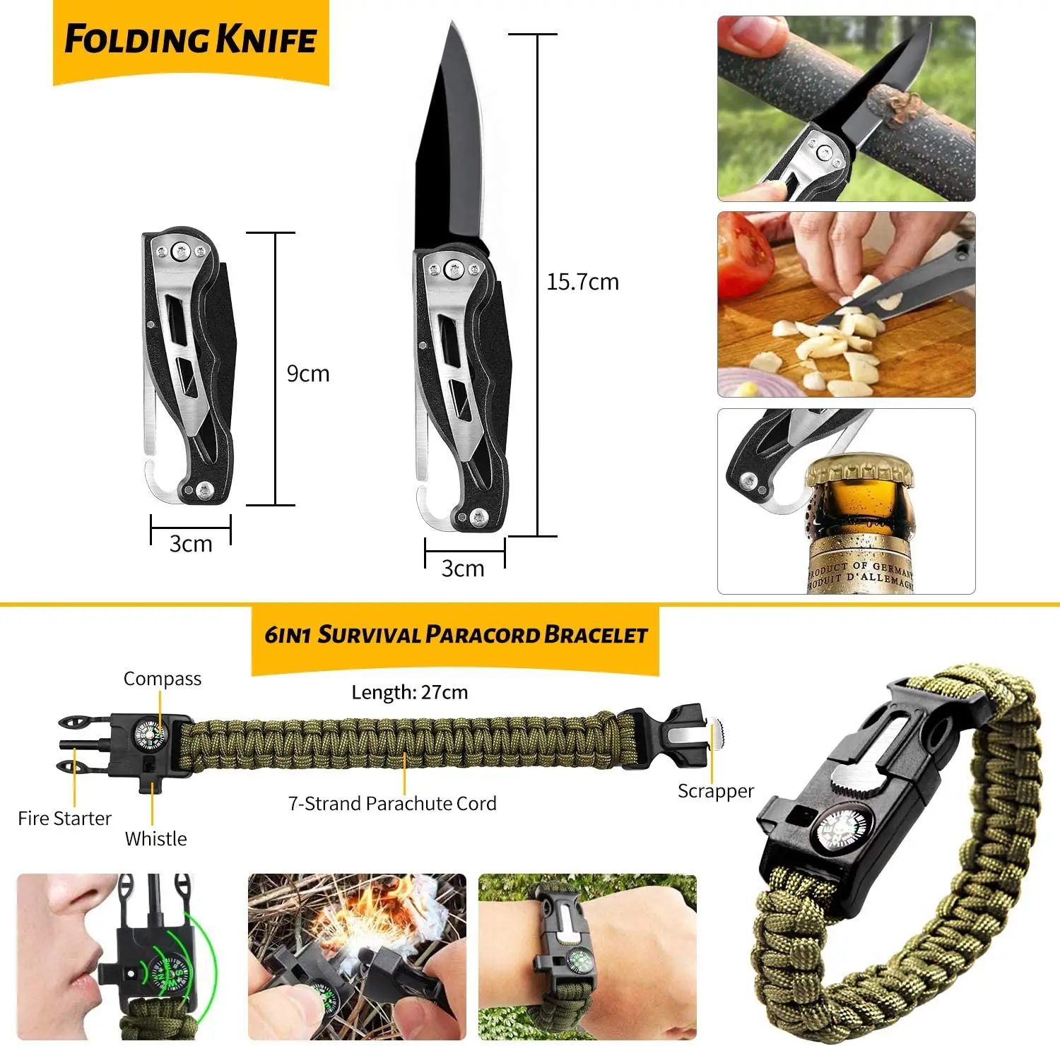 Outdoor Survival Kit 60 in 1 Multifunctional Outdoor Kit with Folding Knife First Aid Kit Pocket Lamp for Outdoor Activities