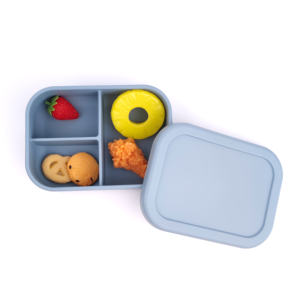 3--Divided Eco-Friendly Microwave Free Bento Box Kid School Silicone Lunch Box