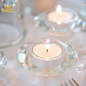 Bonitos regalos de boda, candelabro de luz de té con diamantes redondos de cristal para invitados, recuerdos