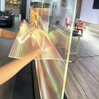 Écran LED transparent pliable et flexible, grande surface pour affichage en vitrine de centre commercial, certifié CE