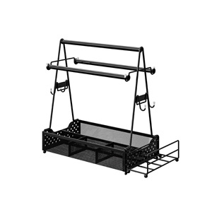 Étagère à épices portable en acier au carbone avec porte-serviettes en papier, organisateur pour camping, barbecue, pique-nique en extérieur et rangement de cuisine - Product Image 5