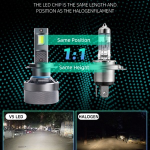 Phare de conversion LED V5 30000LM 6000K-3000K avec boîtier de contrôle numérique H11/H7/9005/9006 - Product Image 3