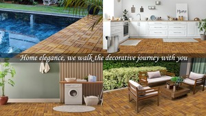 Dalles de terrasse en bois d'acacia naturel, finition naturelle, résistantes aux intempéries, pour patio, jardin, balcon, bord de piscine - Product Image 4