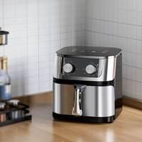 Friteuse à air sans huile en acier inoxydable 8L 12L à commande mécanique avec fenêtre de visualisation, faible MOQ