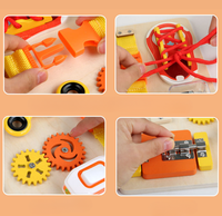 Juguetes Sensoriales Montessori para Niños y Niñas, Globo Aerostático de Madera, Juego de Tablero de Actividades, Conjuntos de Actividades Educativas