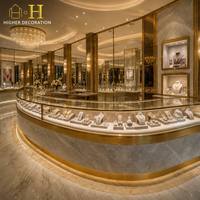 Vitrine de présentation de bijoux de luxe sur mesure haut de gamme, meuble de magasin de bijoux, vitrine de présentation de bijoux