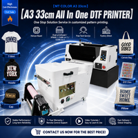 Imprimante DTF tout-en-un MT Color 30 cm A3 avec double tête d'impression XP600 I3200, machine d'impression directe sur film pour T-shirts avec secoueur de poudre