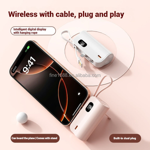 Nouveau petit téléphone de charge portable avec conception de câble USB intégré<span class=keywords><strong>e</strong></span> et mini banque d'alimentation 5000mAh - Product Image 4