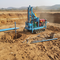 Foreuse portable à moteur diesel FY pour puits d'eau, profondeur max. 200 m, montée sur chenilles, diamètre de forage 200 mm/350 mm, 380 V, garantie 1 an