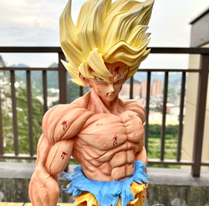 Sculpture d'art Dragon Ball Z Super Saiyan <span class=keywords><strong>Goku</strong></span> de haute qualité, 35 cm, en résine peinte à la main, avec base LED, décoration d'intérieur - Product Image 5