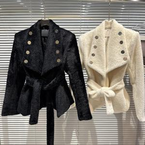 OUDINA autunno Fragrance Style giacca corta giacca <span class=keywords><strong>Blazer</strong></span> <span class=keywords><strong>Tweed</strong></span> Cropped Ladies paillettes Jacket Women - Product Image 1