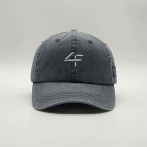 Wholesale Custom High Quality Rubber Logo Unstructured Mens Baseball Caps,Pigment Stone Dyed Washed Vintage Dad <b>Hat</b> - Product Image 2
