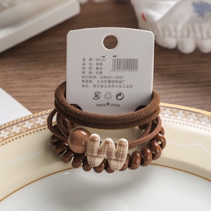 Frauen klassisches Haar zubehör 3-teiliger Telefon ring Haar gummi Montage Fabrik Großhandel Kunststoff draht Haar gummis - Product Image 4