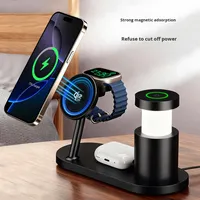 Nuevo Cargador Inalámbrico Magnético ZJ03 4 en 1 Qi2.2 de 25W con Lámpara de Noche para Escritorio, para Teléfono Celular, Reloj y Auriculares