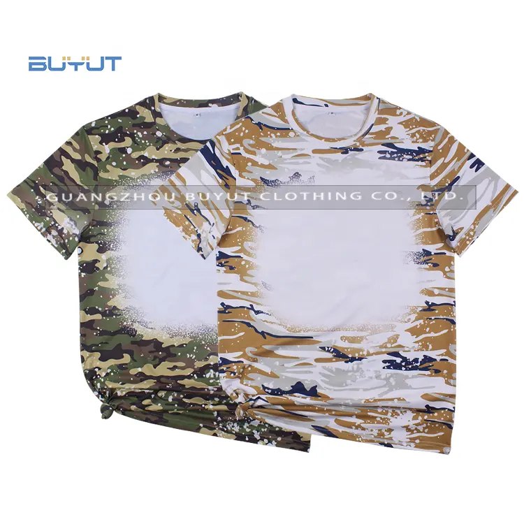 Polyester Tshirt BUYUT New Camouflage Pattern Bleach Polyester With Disruptive Graphic Unisex T Shirts For Sublimation Logo Printing