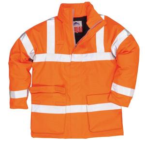 PORTWEST - S778ORR5XL Bizflame Rain <b>hi</b>-<b>vis</b> antistatic FR <b>orange</b> <b>jacket</b> - EAN 5036108309610 FLAME RESISTANT WORKWEAR - Product Image 1