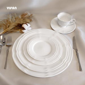 Customization Luxury Nordic White New Bone China Porcelain Plates Round Dinner Plates and Bolw <b>Dinnerware</b> Sets for Wedding - Product Image 2