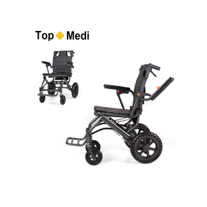 Silla de ruedas portátil para viajes en avión-Diseño plegable de aluminio con mango de empuje/tracción (precio a granel B2B) - Product Image 1