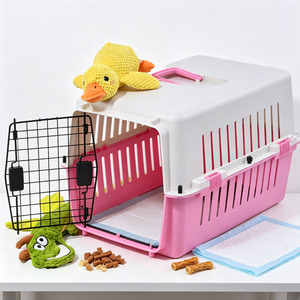 Cage de transport pour animaux de compagnie à <span class=keywords><strong>prix</strong></span> d'usine, coque en plastique durable, anti-évasion, facile à nettoyer, idéale pour les voyages en <span class=keywords><strong>avion</strong></span> - Product Image 1