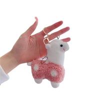 Porte-clés Alpaga Mignon Kawaii de 12 cm, Breloque de Sac en Peluche Douce, Pendentif Décoratif, Jouets et Porte-clés en Peluche Llama, Pendentif Poupée en Peluche