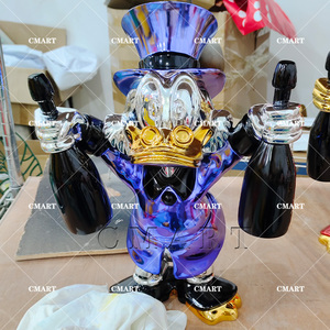 Escultura de Resina Personalizada del Pato Donald en Color Champán Brillante, Modelo de Amor para Estatua Artística, Decoración del Hogar - Product Image 6