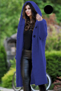 Cárdigan con Capucha de Manga Larga de Color Liso para Mujer 2026, Suéter Casual de Punto Holgado para Dama - Product Image 3