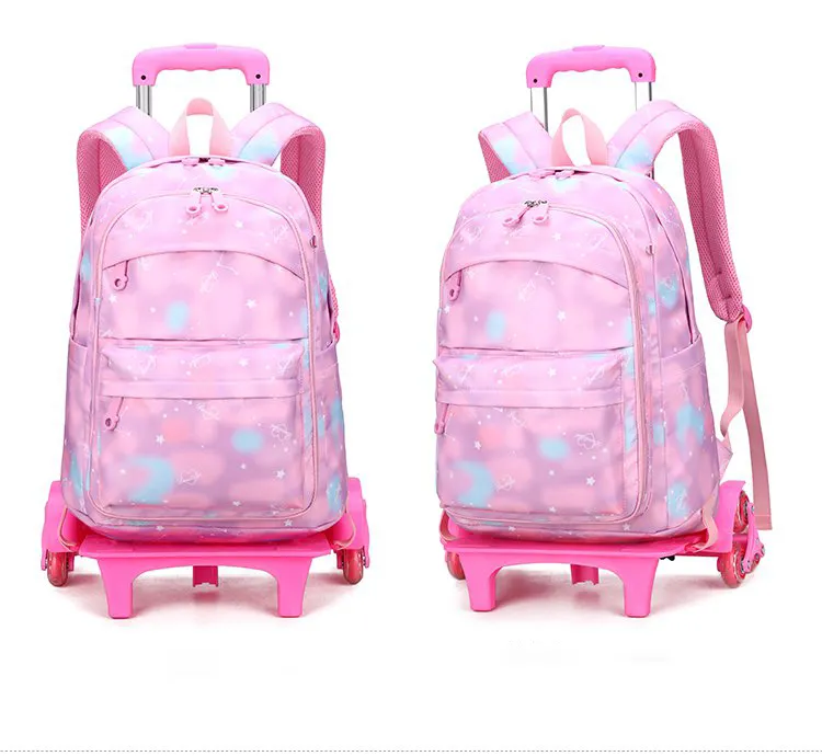 Custom Cute Fashion Kids Girls and Boys School Backpack School Bags with Wheel Rolling